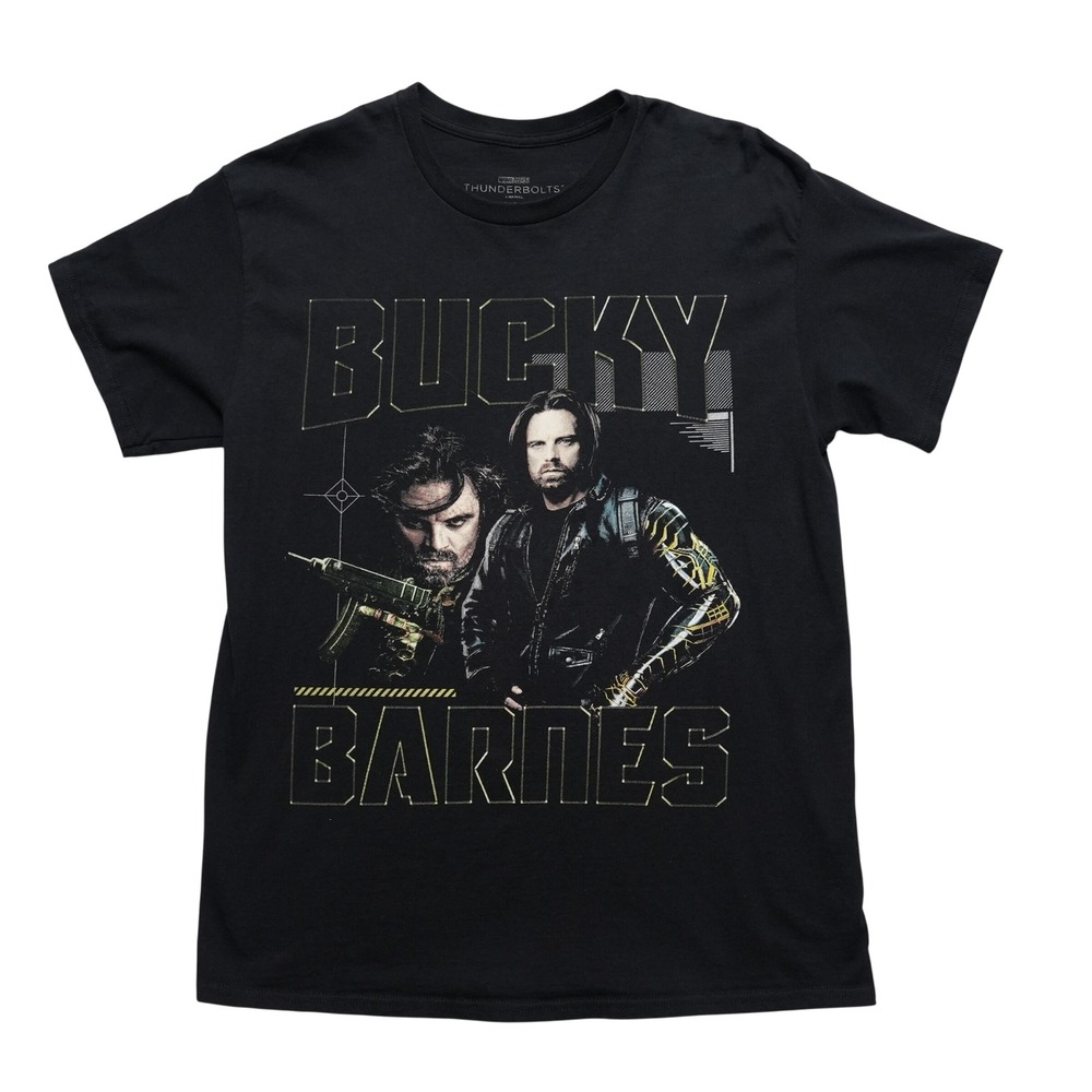 Marvel Thunderbolts Bucky Barnes Winter Soldier Black Graphic Shirt Mens Large